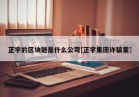 正宇的区块链是什么公司[正宇集团诈骗案]